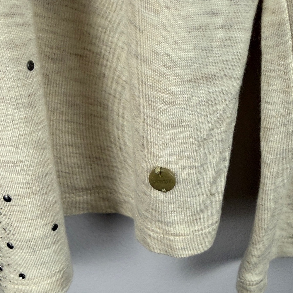 Olsen Eco Friendly "Hannah" Snake Print Rhinestone Top - Beige M/L 12 - Picture 10 of 13